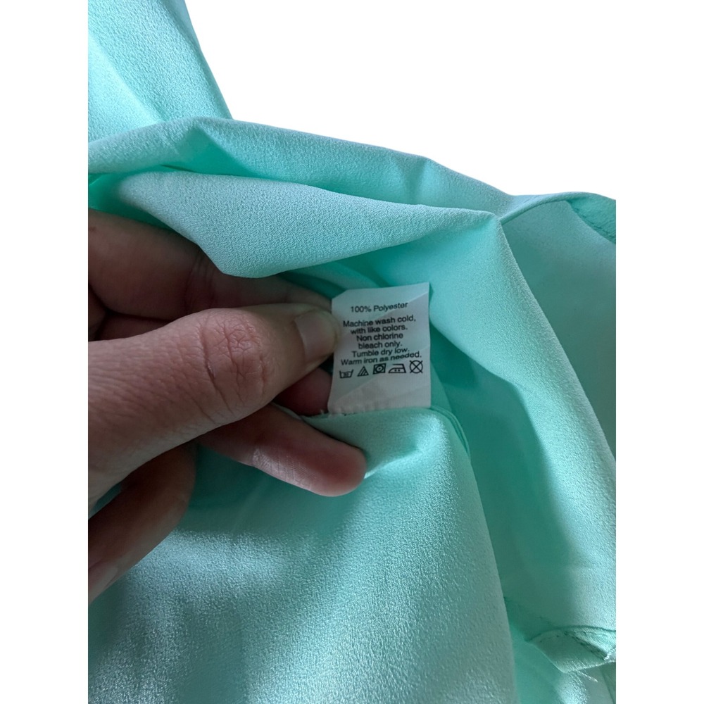 J.Crew Womens Mint Green Sleeveless Split Neck Pleated Blouse Top E4992 Size S - Picture 8 of 8
